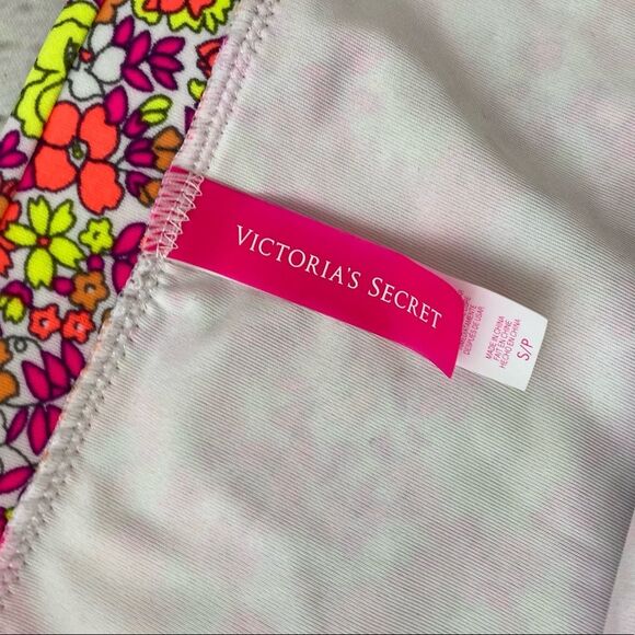 Victoria’s Secret Bikini Neon Floral Halter Size Small/Large - Picture 3 of 13
